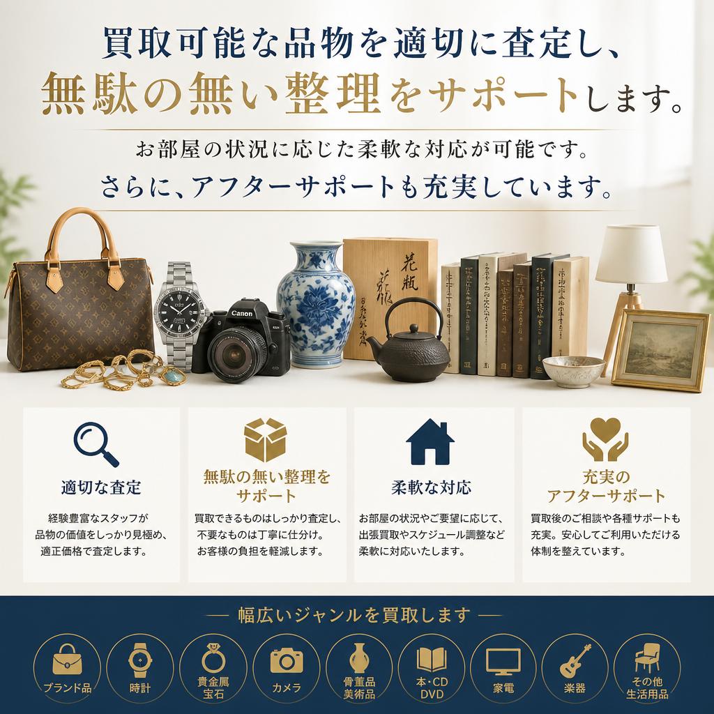 買取可能な品や際限のあるサポート