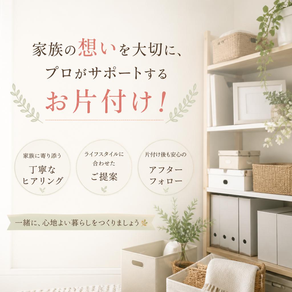 家族の想いを大切に、プロがサポートするお片付け！