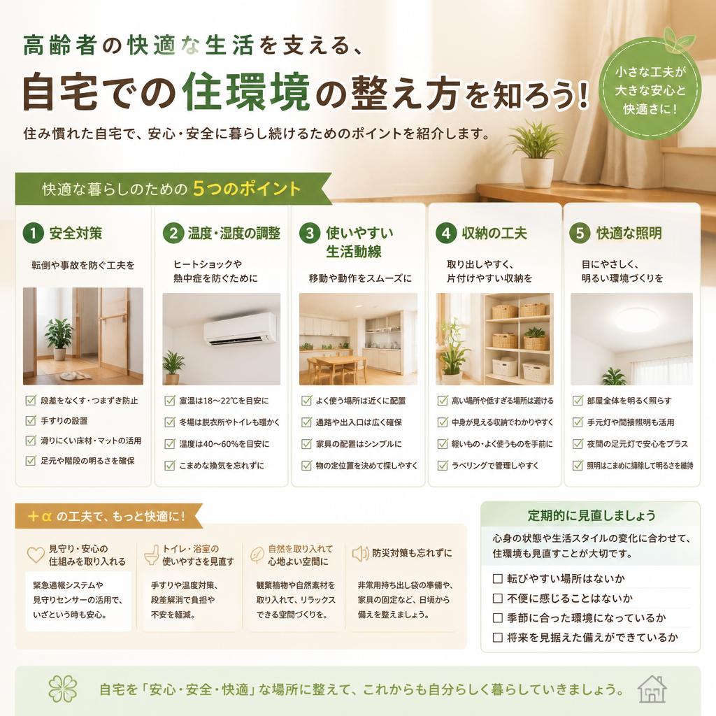高齢者の快適な生活を支える、自宅での住環境の整え方を知ろう！