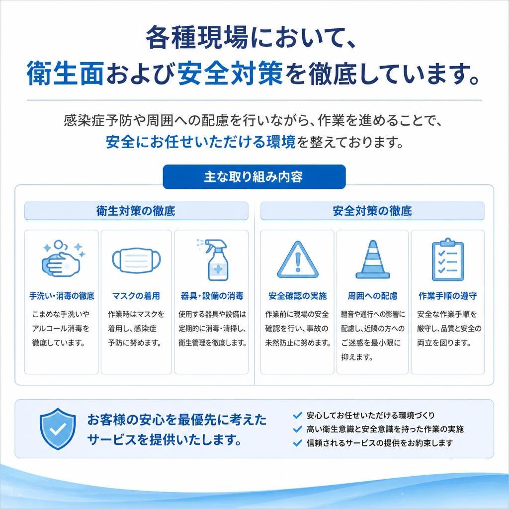 3. 徹底した衛生管理と安全対策