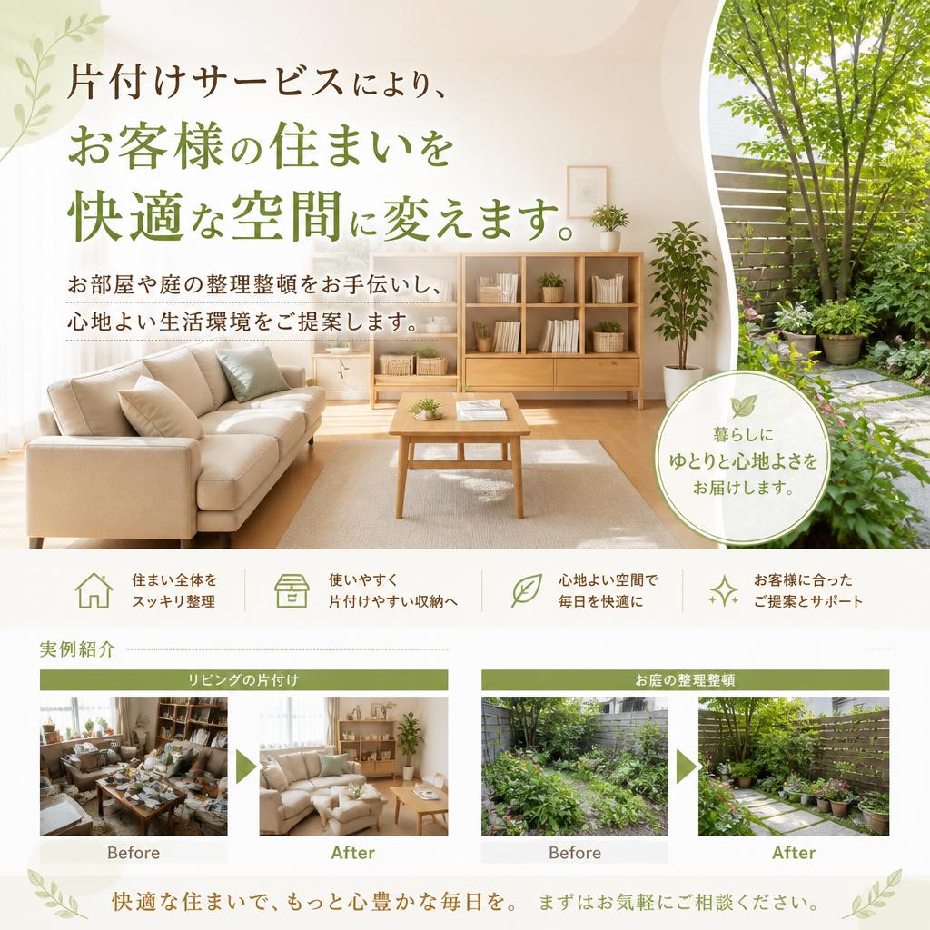 片付けサービスで快適な住まいを提供