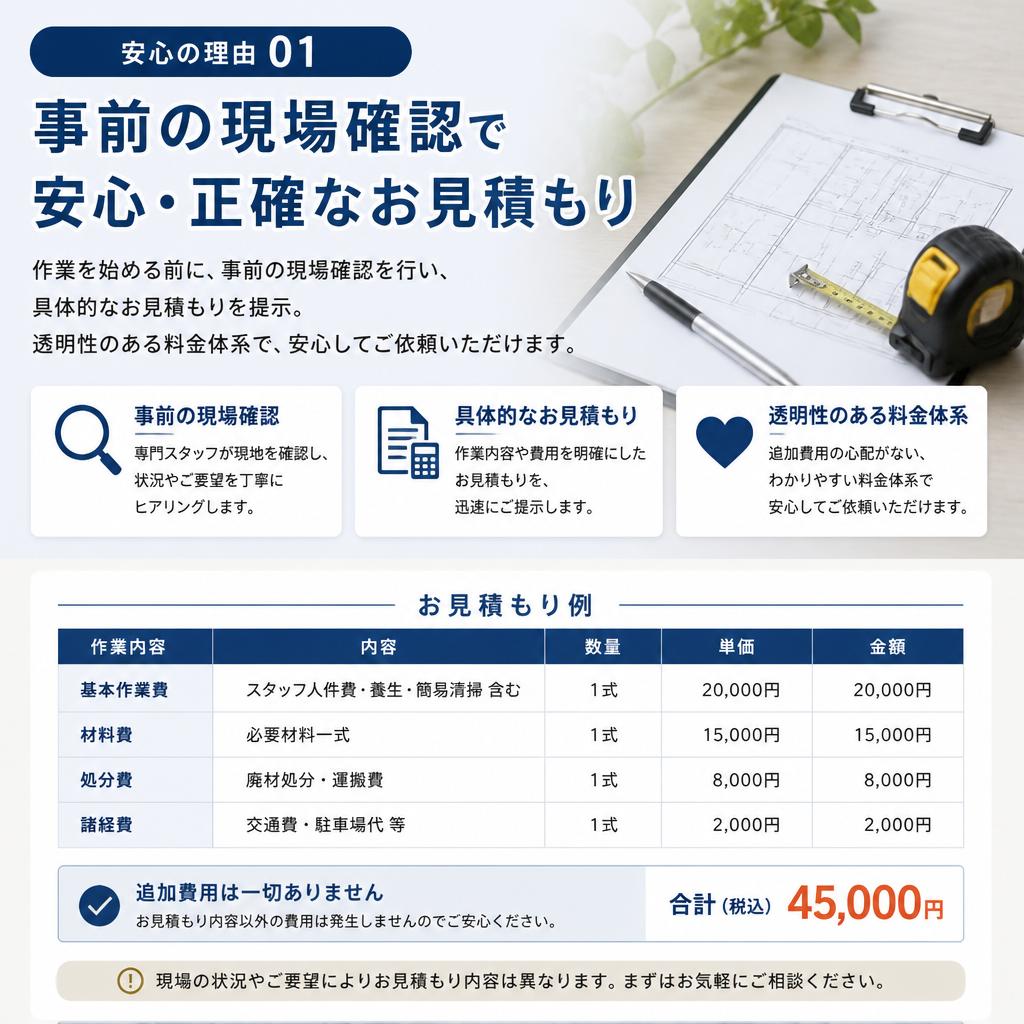 丁寧な現場確認とお見積もり