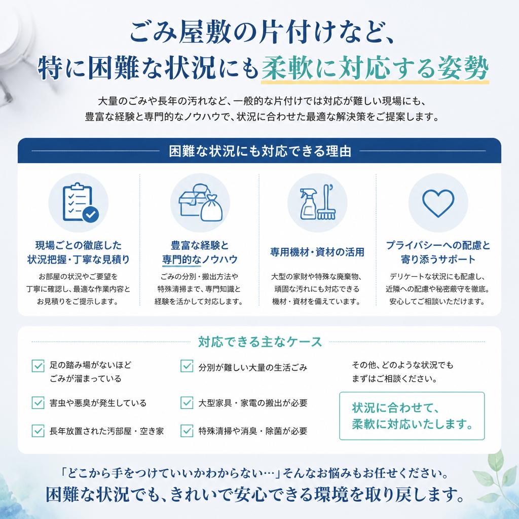 ごみ屋敷にも対応