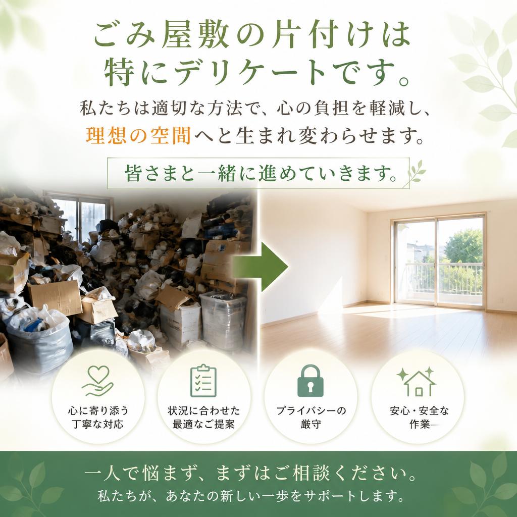 ごみ屋敷の片付けにも対応