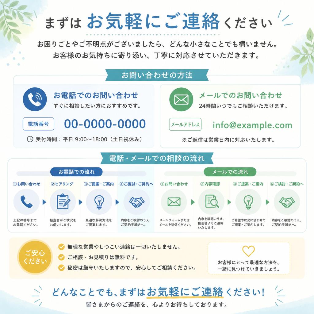 7. お気軽にお問い合わせを！
