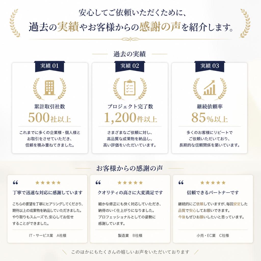 実績とお客様の声