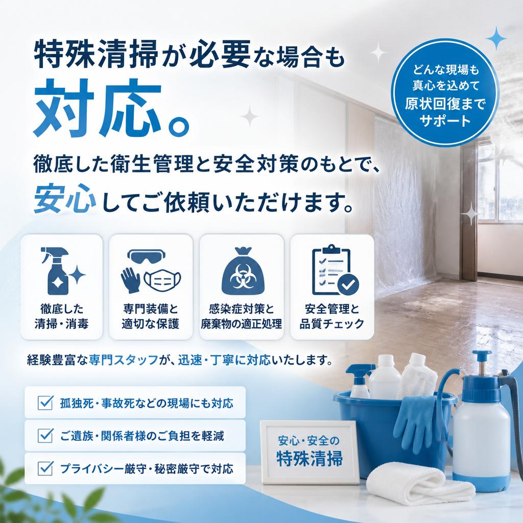特殊清掃で安心な環境を提供