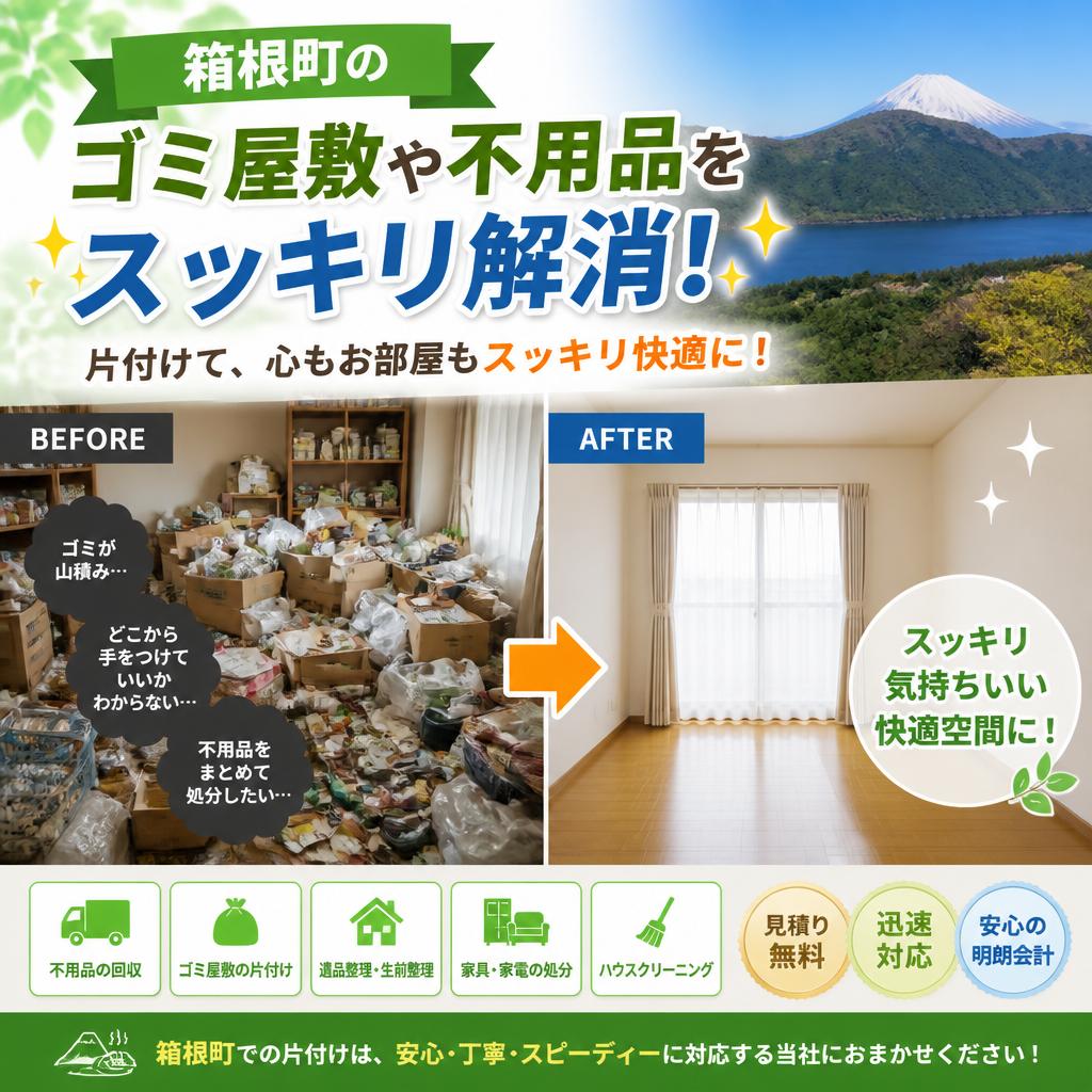 箱根町のゴミ屋敷や不用品をスッキリ解消！