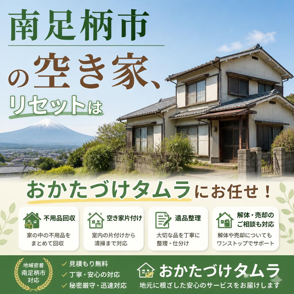 南足柄市の空き家リセットはおかたづけタムラにお任せ！
