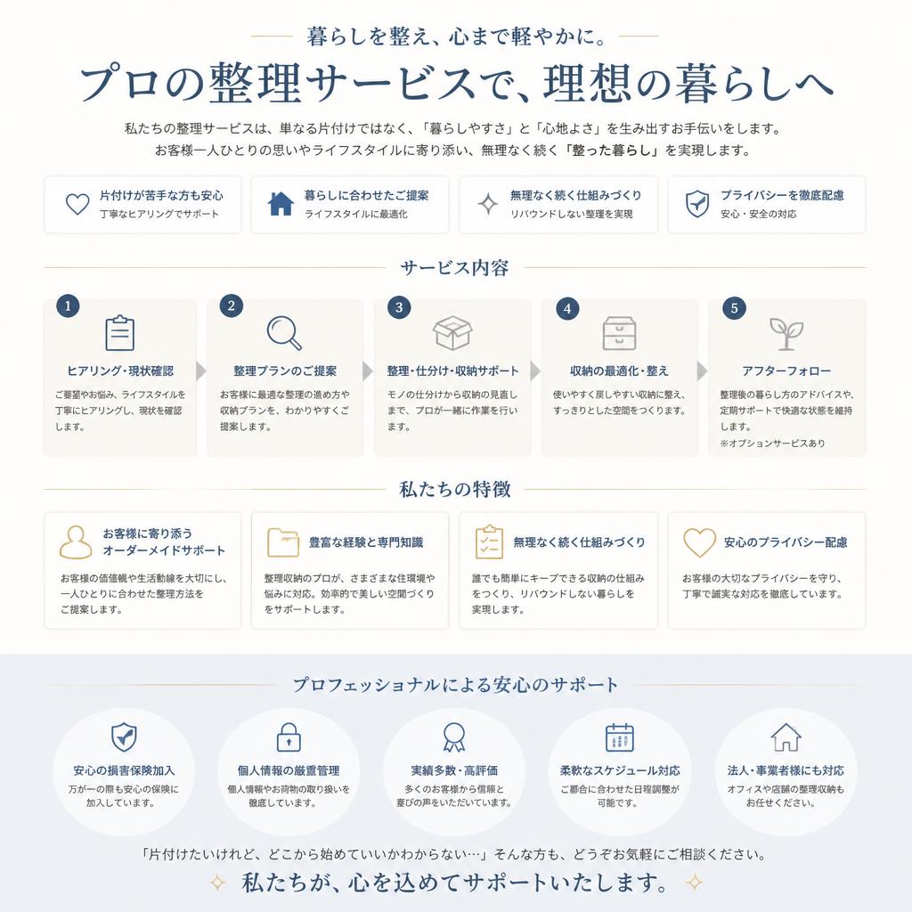 おかたづけタムラのサービス