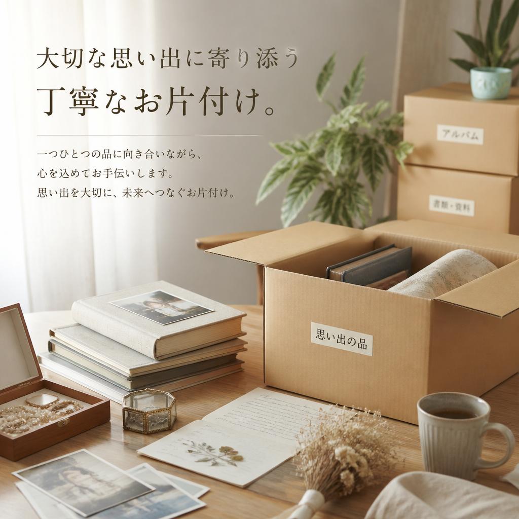 大切な思い出に寄り添う丁寧なお片付けなら「おかたづけタムラ」