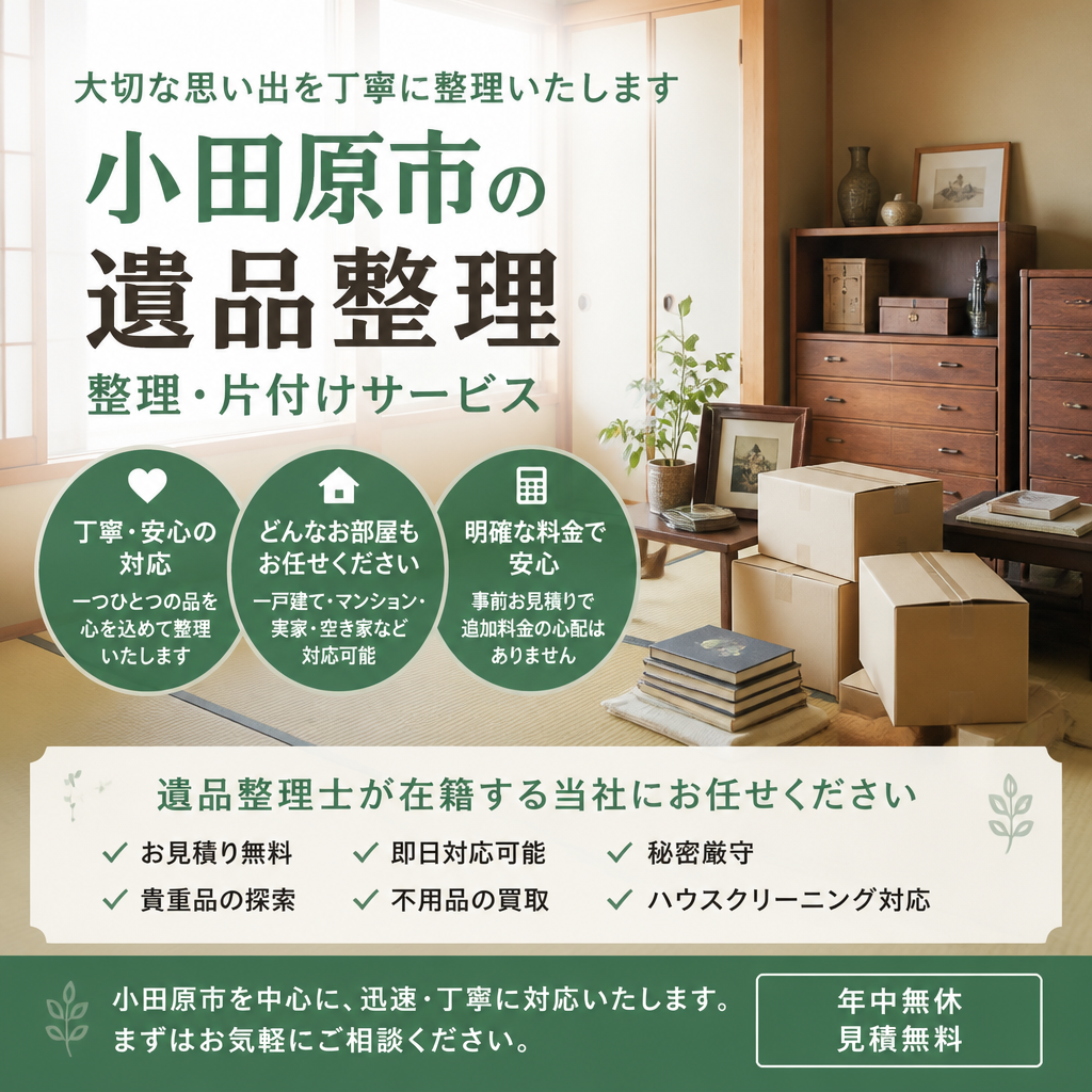 感謝の気持ちを形に。小田原市での故人の思い出を整理するサポート